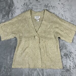United States Sweaters short sleeve V-neck cardigan Tan/beige Sz XL